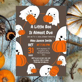 Spooky Ghost med enkel Elegant, Halloween Baby Sho Inbjudningar