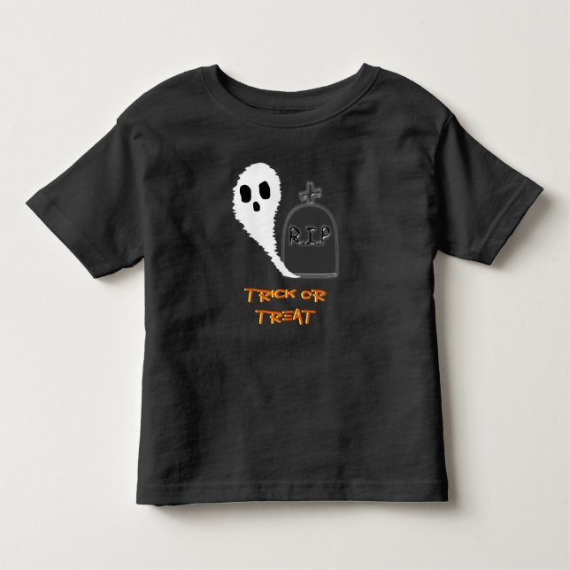 Spooky Ghost med grave Halloween Småbarn T-Shirt (Framsida)