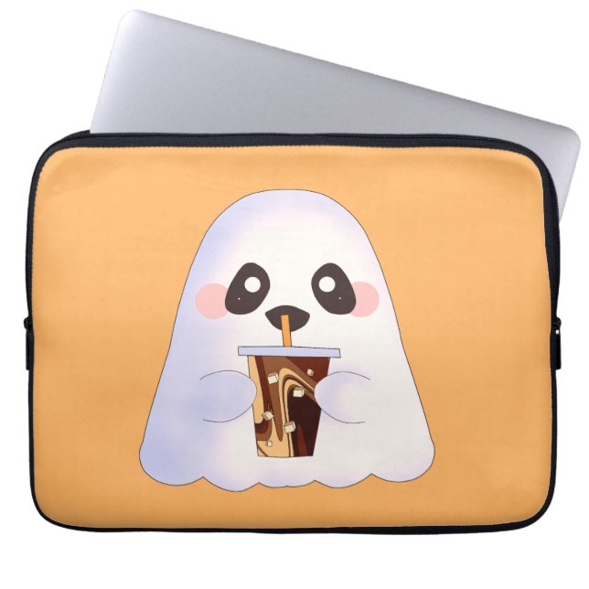Spooky Ghost med iserad kaffe Laptop Fodral (Framsidan)
