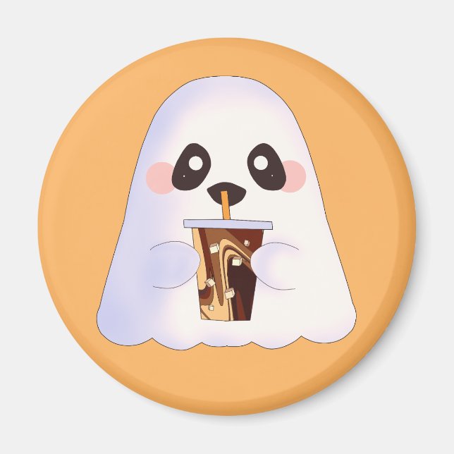Spooky Ghost med iserad kaffe Magnet (Framsidan)