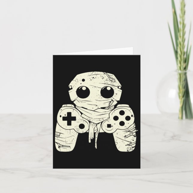 Spooky Ghost Mummy Gaming Controller Halloween Gam Kort (Framsida)