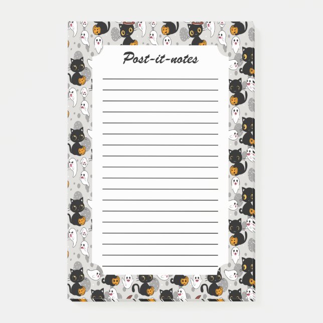 Spooky Ghost Pumpkin Tassar Post-it Block (Framsida)
