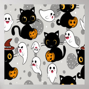 Spooky Ghost Pumpkin Tassar Poster