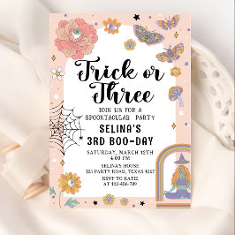 Spooky Ghost Trick eller Three Halloween 3rd Birth Inbjudningar