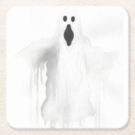 Spooky Ghost Underlägg Papper Kvadrat
