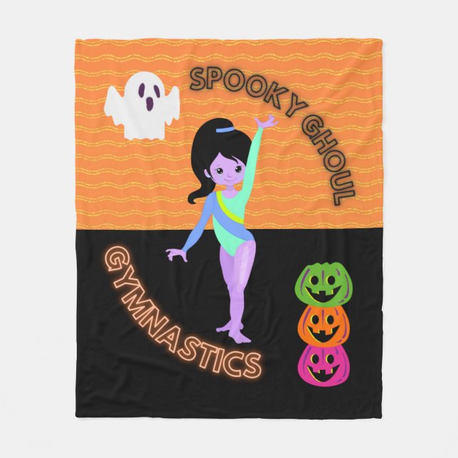 Spooky Ghoul Gymnastics Monster Gymnast Halloween Fleecefilt (Framsidan)