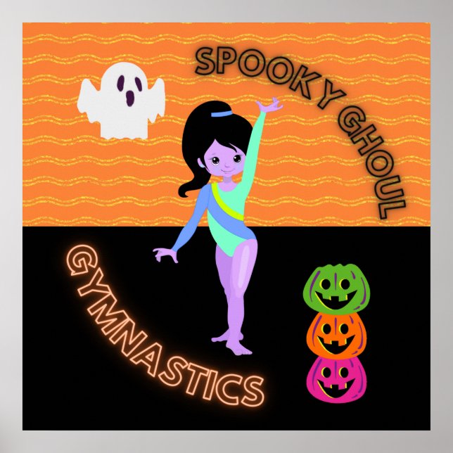 Spooky Ghoul Gymnastics Monster Gymnast Halloween Poster (Framsidan)