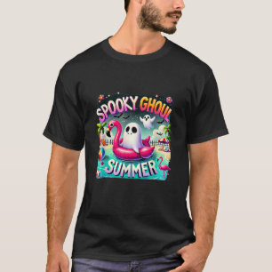 Spooky Ghoul Summer Cute Ghost Flamingo Hej Summ T Shirt