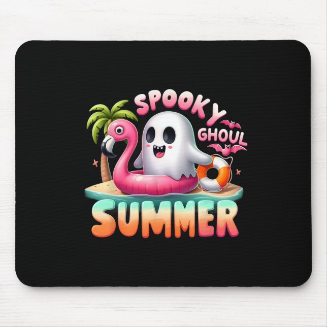 Spooky Ghoul Summer Funny Ghost Flamingo Summer Va Musmatta (Framsidan)