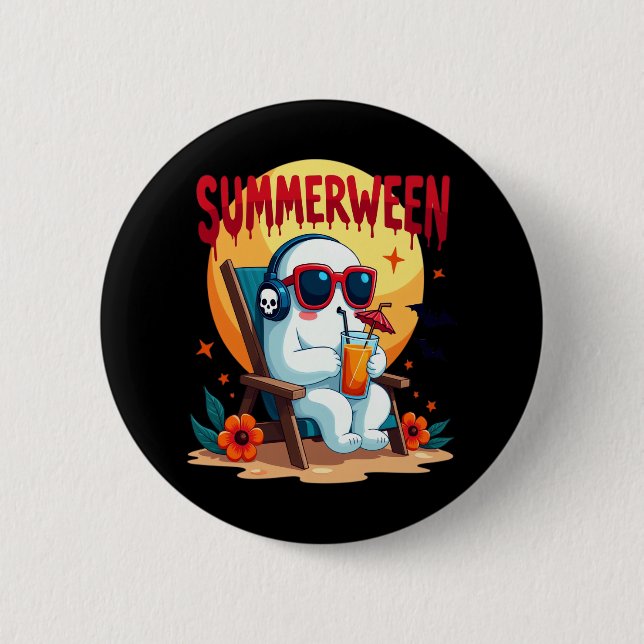 Spooky Ghoul Summer, Lycklig Summerween Knapp (Framsida)