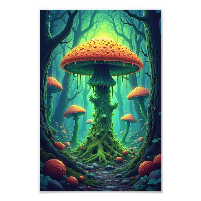 Spooky Giant Mushroom Fototryck (Framsidan)