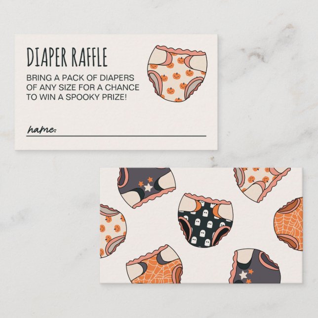 Spooky Girl Halloween Baby Shower Raffle Tilläggskort (Fram/baksida)