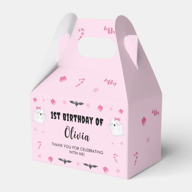 Spooky Girl Halloween Födelsedagsfest Presentaskar (Framsidan Sidan)