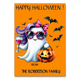 Spooky Girly Ghost Halloween Bordsnummer