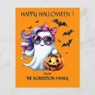 Spooky Girly Ghost Halloween Flygblad