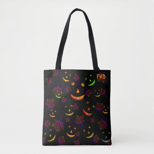 Spooky Glow Lycklig Jack-O'-lantern Tygkasse (Framsida)