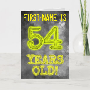 Spooky Glowing Aura Se "54 ÅRS GLD!" + Namn Kort