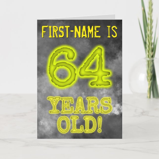 Spooky Glowing Aura Se "64 ÅRS GLD!" + Namn Kort (Framsida)