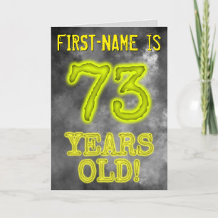 Spooky Glowing Aura Se "73 ÅRS GLD!" + Namn Kort