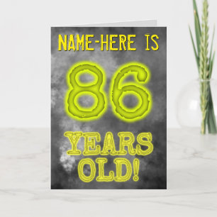 Spooky Glowing Aura Se "86 ÅRS GLD!" + Namn Kort