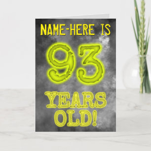 Spooky Glowing Aura Se "93 ÅRS GLD!" + Namn Kort