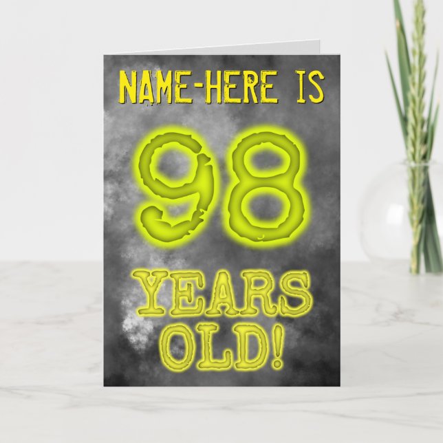 Spooky Glowing Aura Se "98 ÅRS GLD!" + Namn Kort (Framsida)