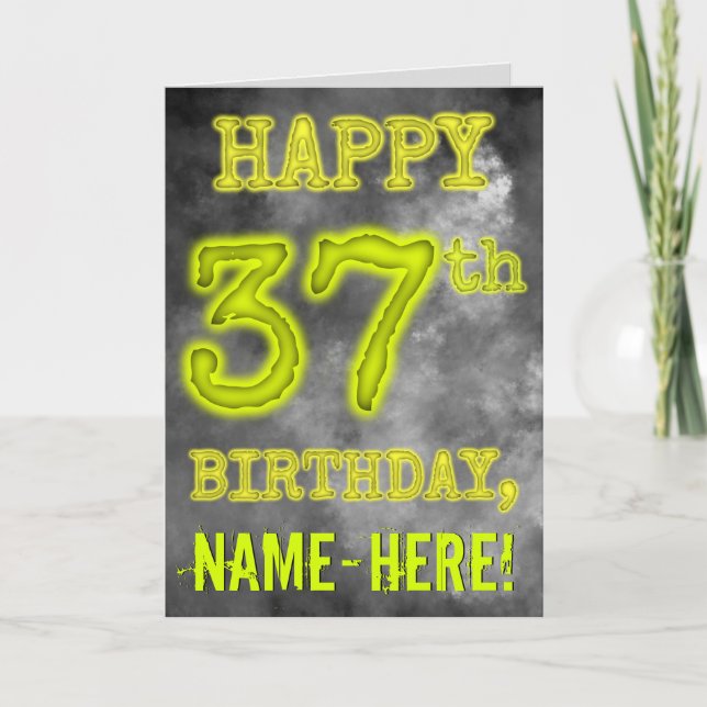 Spooky Glowing Aura Se "LYCKLIG 37:e BIRTHDAY" Kort (Framsida)