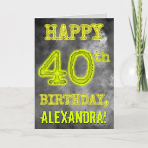 Spooky Glowing Aura Se "LYCKLIG 40:e BIRTHDAY" Kort