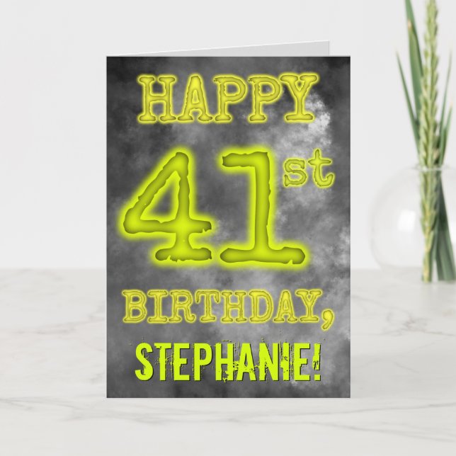 Spooky Glowing Aura Se "LYCKLIG 41:a BIRTHDAY" Kort (Framsida)