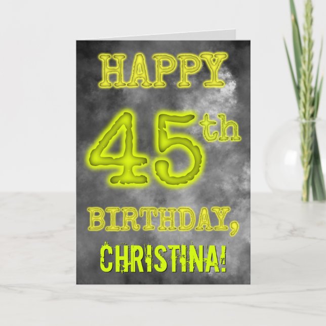 Spooky Glowing Aura Se "LYCKLIG 45:e BIRTHDAY" Kort (Framsida)