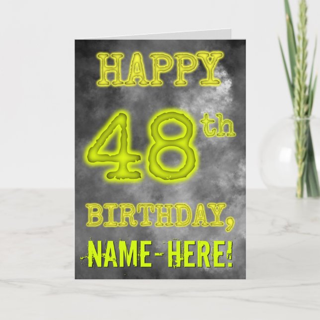 Spooky Glowing Aura Se "LYCKLIG 48:e BIRTHDAY" Kort (Framsida)