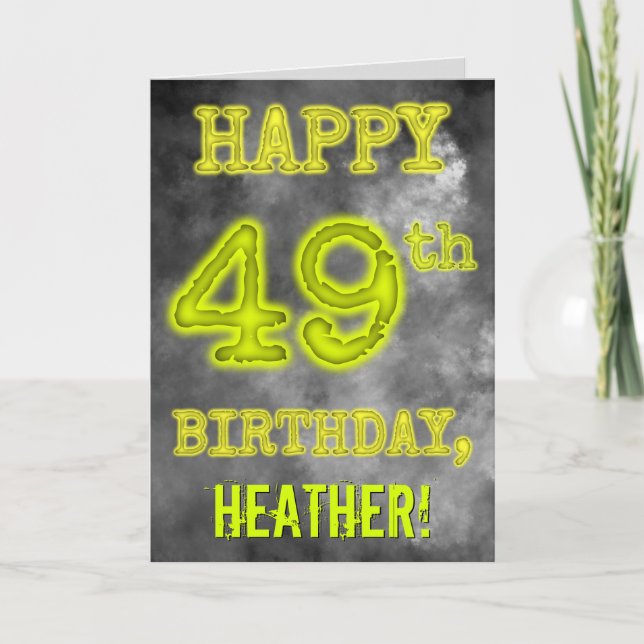 Spooky Glowing Aura Se "LYCKLIG 49:e BIRTHDAY" Kort (Framsida)