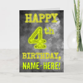 Spooky Glowing Aura Se "LYCKLIG 4e födelsedagen" Kort