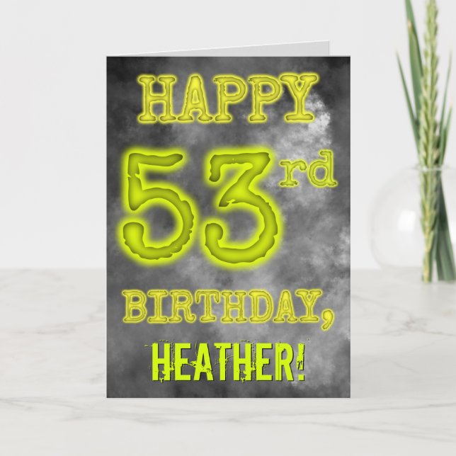 Spooky Glowing Aura Se "LYCKLIG 53:e BIRTHDAY" Kort (Framsida)