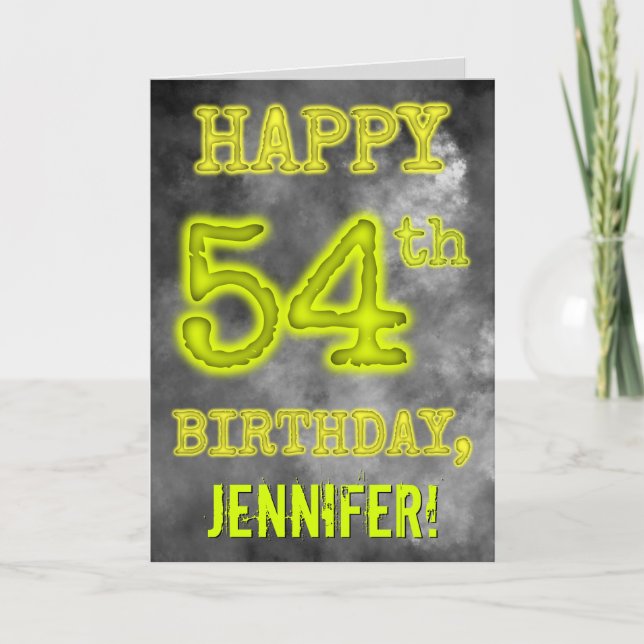 Spooky Glowing Aura Se "LYCKLIG 54:e BIRTHDAY" Kort (Framsida)