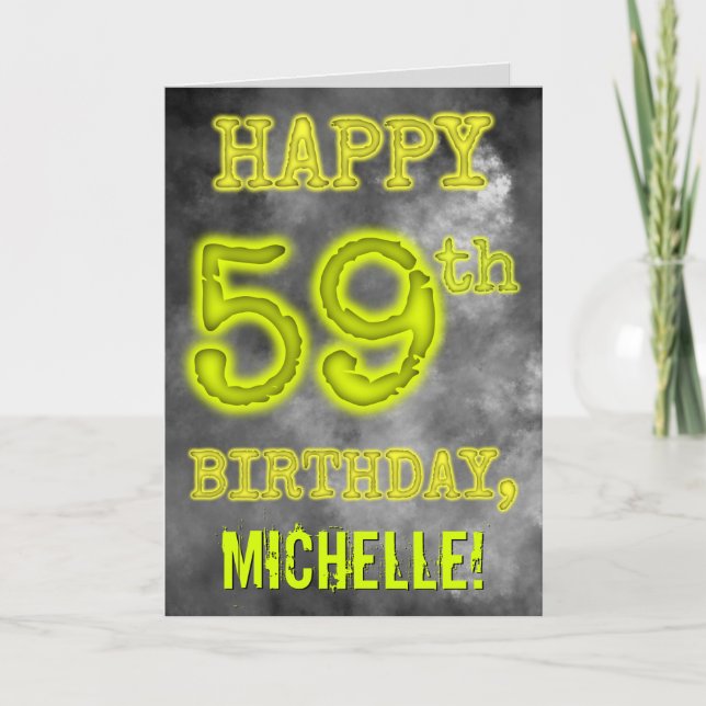Spooky Glowing Aura Se "LYCKLIG 59:e BIRTHDAY" Kort (Framsida)