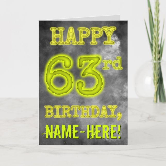 Spooky Glowing Aura Se "LYCKLIG 63:e BIRTHDAY" Kort (Framsida)