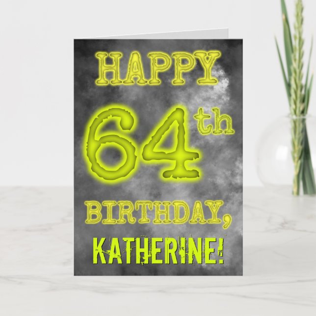 Spooky Glowing Aura Se "LYCKLIG 64:e BIRTHDAY" Kort (Framsida)