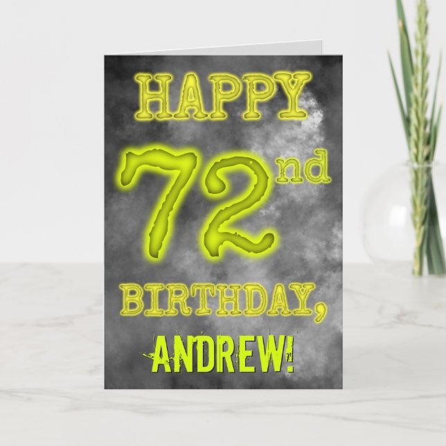Spooky Glowing Aura Se "LYCKLIG 72:a BIRTHDAY" Kort (Framsida)