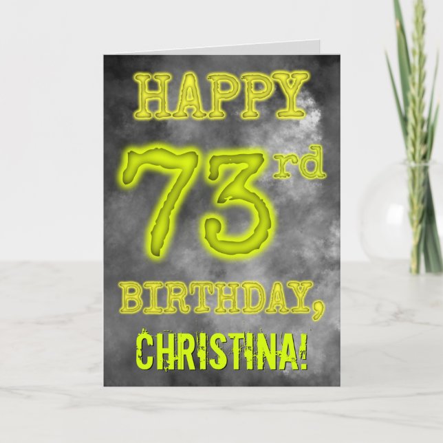 Spooky Glowing Aura Se "LYCKLIG 73:e BIRTHDAY" Kort (Framsida)