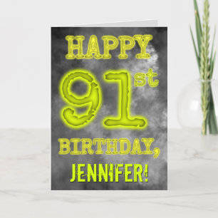 Spooky Glowing Aura Se "LYCKLIG 91:a BIRTHDAY" Kort