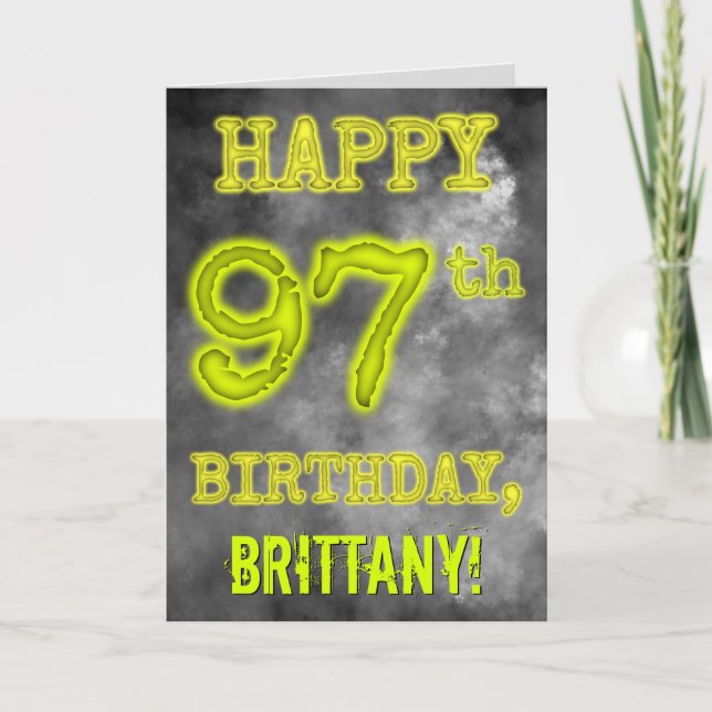 Spooky Glowing Aura Se "LYCKLIG 97:e BIRTHDAY" Kort (Framsida)