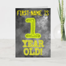 Spooky Glowing Aura ser "1 ÅR GAMLA" + Namn!