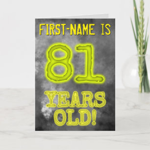 Spooky Glowing Aura ser "81 ÅRS GLD!" + Namn Kort