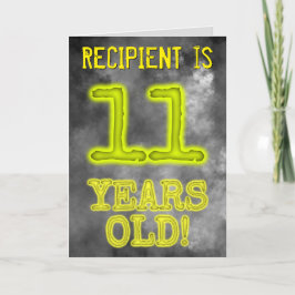 Spooky Glowing Aura Titta "11 ÅRS GAMLA!" + Namn Kort
