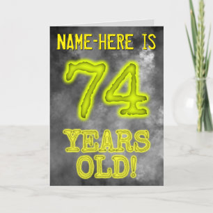 Spooky Glowing Aura Titta "74 ÅR GAMLA!" + Namn Kort