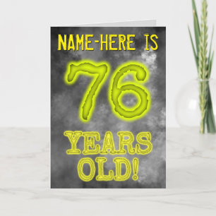 Spooky Glowing Aura Titta "76 ÅR GAMLA!" + Namn Kort