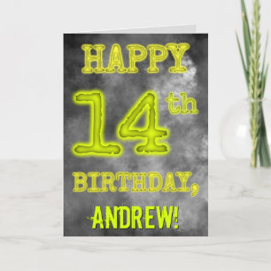 Spooky Glowing Aura Titta "LYCKLIG 14:e BIRTHDAY" Kort