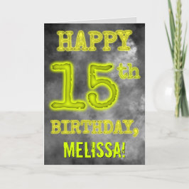 Spooky Glowing Aura Titta "LYCKLIG 15:e BIRTHDAY" Kort