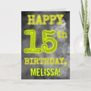 Spooky Glowing Aura Titta "LYCKLIG 15:e BIRTHDAY" Kort